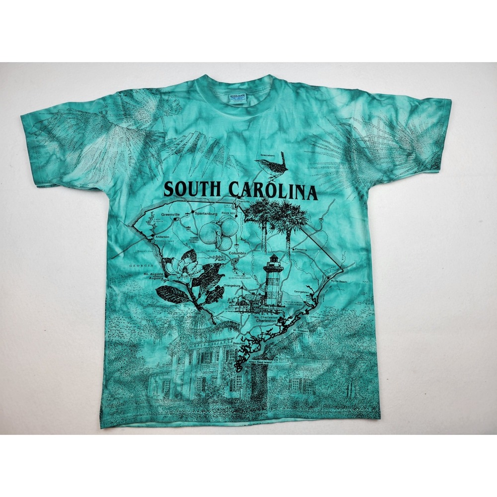 Vintage South Carolina Tie-Dye AOP Double-sided Charleston Capitol AUGUSTA Sz XL